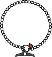 Herm Sprenger Black Stainless Steel Dog Training Collar with Toggle and Round Links Dog Chain for Small Medium Large Dogs Made in Germany (22in (Neck Size up to 20in))