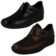 Ladies Rieker '487C0' Hook & Loop Strap Casual Leather Shoes