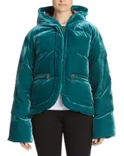 Versace Jeans Couture Stretch Velvet Puffer Jacket