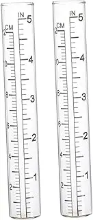 Generic 2pcs Rain Gauge Garden Accessories Garden Decor Sprinkler Gauge Replacement Tube Rain Meter Gauge Outdoor Rain Guage Rain Meter Gauges Rain Measure Gauge for Yard Glass Transparent