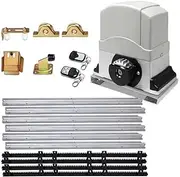 Lockmaster Sliding Gate Opener, Electric Home Security Door Lock, 1200kg 4m Rails 2 Remotes 450w Motor Automatic IP44 Water-Resistant Covers Rolling Gararge
