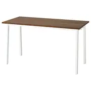 MITTZON conference table, walnut veneer/white, 140x68x75 cm