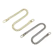 16" 2Pcs Iron Flat Chain Straps Purse Shoulder Bag DIY Replacement(Gold+Bronze)