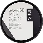 MUK. Savage Muk Hair Styling Mud for Medium to Coarse Hair - Semi Matte Flexible Hold with Humidity Resistance. Water Soluble Hair Mud for Texture, Volume & Extreme Styling Mud. Never Flakes, 95g