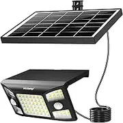 intelamp Outdoor Solar Light, Three Modes, 180° Dual Motion Sensor Solar Light with Independent Solar Panel, Solar Flood Light for Yard, Garage, Garden