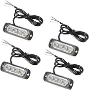 Daseeme 4pcs 4 Led Amber Recovery Strobe Lights 12v 24v Orange Grill Flashing