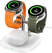 Dual Watch Charger for Samsung, Wireless Charger for Samsung Galaxy Watch 6/6 Classic/5 Pro/5/4 Classic/3/Active 2, Galaxy Buds 2 Pro/Galaxy Buds+, SwanScout 704S