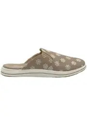 Clarks Cloudsteppers Canvas Slip-on Mules Breeze Shore Taupe Floral