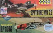 WWII SPITFIRE MK-22 AND WWII GERMAN BF-109G HAWK 1:72 SCALE 2 PLANE PLASTIC KITS