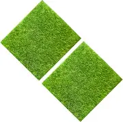2Pcs Artificial Moss Turf Simulation Lawn Decoration for Micro Landscape Faux Grass for Home Decor Fairy Garden DIY Crafts Durable Weather Resistant