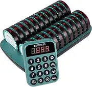 Retekess TD168R Restaurant Buzzer Pagers, Guest Pager System, Out of Range Alarm, Separate Keyboard with Battery, 24 Coaster Pager for Food Truck