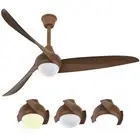 Eamon, 52 Inch Modern Indoor LED Ceiling Fan with Light, Remote Control, Thre...