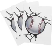 SUPVOX Baseball Wall Sticker Fitness Room Decal Self-Adhesive 3 Sheets Hooks Decorative Sticker