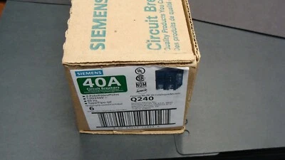 SIEMENS Q240 40A 2P BREAKER 120/240V NEW BOX OF 6 FREE SHIPPING CONTINENTAL US