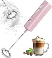 BIBECARE Milk Frother Handheld Powerful Mixer Mini Hand Blender for Perfect Lattes, Cappuccinos & More – Portable Frother Make with Stainless Steel Whisk for Coffee Creamer, and Matcha