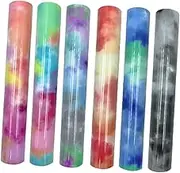 jojofuny 6Pcs Rainbow Cloud Heat Transfer Vinyl Versatile DIY Lettering Film for Shirts Bags and Fabrics Easy to Use for Custom and