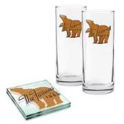 Bundaberg Rum 2 Highball Glasses and Coasters Set