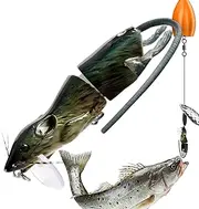 Bass Lures, Multi-Joint Bass Fishing Mice Lures, Fish Tackle for Snake Deepwater Offshore Octopuses Expeditions Traveling Novice Family Boat Saltwater