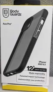 BodyGuardz Ace Pro Case for Apple iPhone 13/6.1"(2021) Smokey Black