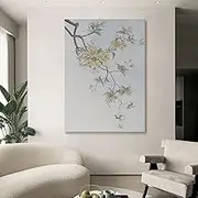 Hand-Painted Oil Painting - Three-Dimensional Yellow Flowers Texture Light Luxury Painting Large Size Sofa Hanging Painting,On Canvas Wall Art for Living Room Bedroom Home Stairway Decor,As Shown,5
