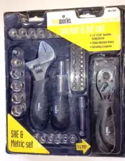 53 Pcs TOOLWORKS Hex Socket Set SAE and Metric Allen Socket Master Bit Set NOS
