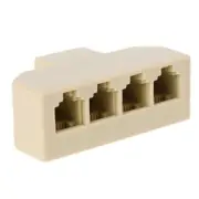 Phone line Splitter, RJ11 Wall Plate Male Plug to 4 RJ11 Female Socket Adapter