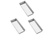 3x Madesmart Large Bin Storage Home Kitchen Organiser 38x16cm Soft Grey RECT