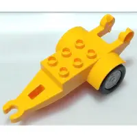 在飛比找蝦皮購物優惠-【得寶Duplo】黃色 拖車 帶卡榫 車子 汽車 車底 交通