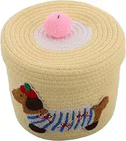 Pet Toys Storage: Dog Food Container Lid Woven Cotton Rope Small Basket for Car Accessories Boys and Girls Toy Basket