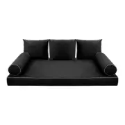 STYLE V3 Twin Velvet ContrastPipe Indoor Daybed Mattress Pillow|COVER ONLY|AD350