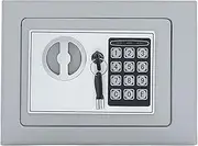 MLJ 0.23 Cu ft Safe,Small Safe Box for with Code and Keys,Mini Home Safes for Money,with Digital Electronic Security Keypad Lock Box for Personal Items for Home Office Hotel(White)