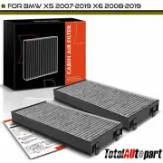2x Activated Carbon Cabin Air Filter for BMW X5 2007-2019 X6 08-19 Under Hood (for: BMW)