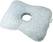 MotiveTech Ear Hole Pillow Side Sleeper Pillow Comfortable Wearing Headphones Earrings Relaxation Neck Support with Ear Hole, Gray, as described
