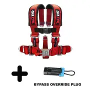 Red 2 in 5 point Harness and Bypass Plug For CanAm X3 XRS Max 800 X DS Turbo R