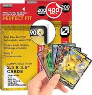 EVORETRO 400 Perfect Fit Sleeves - Pokemon, MTG, YugiOh, Paldean Fates, Lorcana, One Piece, Dragon Ball. 2.5x3.5 Double, 63.5mm x 88mm Inner Card Sleeves