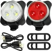Rechargeable Waterproof Bicycle Bike LED Front Rear Tail Lights USB Mount