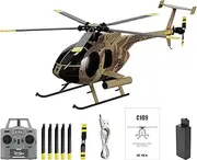 captainrc C189 MD500 Little Bird RC Helicopter,1:28 2.4G 4CH Single-Rotor Helicopter with 6-axis Gyro & Dual Brushless Motors,RC Aircraft for Adults RTF (Camouflage)