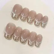 10-Pack Hand Pressed Nails Full Coverage Elegant Design Flower Artificial Nails Wearable Manicure