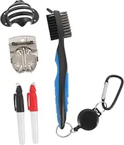 Gadpiparty 1Set Golf Line Marker Tool Cleaning Brush Marker Clamp for Accurate Golf Ball Marking Lightweight Portable Design for Easy Outdoor Use Durable and Convenient Golf