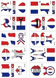 Wezalget Temporary Face Stickers | Temporary French Flag Body Stickers - Cute Colorful Body Stickers, Skin-Friendly Face Stickers for Parties, Carnival