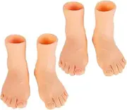 4Pcs Finger Puppets Set Beige Rubber Left Right Mini Puppets for Adults for Creative Play at Home School Travel Enhances Parent Bonding