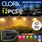 CLORA Solar Fence Lights Outdoor Wall Lights Step Backyard Patio Deck Railing