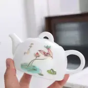 Ceramic Teapot Goat Fat Jade White Porcelain Kung Fu Tea Infuser Hand Handle Pot