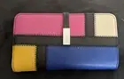 Mundi Rio Supreme Silver Frame Genuine Vegan Leather Wallet , Colorblock
