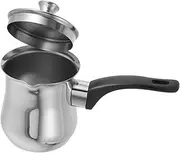 Mikinona Stainless Steel Turkish Teapot 360ml Milk Pan Induction Coffee Pot Small Saucepan for Tea Coffee