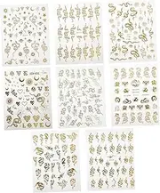 LOORGVEL Nail Sticker Set for Women 8 Sheets Adhesive Nail Art Decals Dragon Snake Pattern for Party