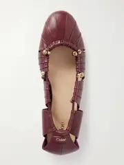 [Chloé] Chloé - Luna Cutout Leather Ballet Flats - Burgundy - IT40 IT 40 Burgundy