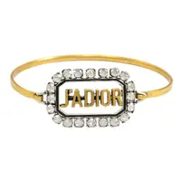 在飛比找momo購物網優惠-【Dior 迪奧】JADIOR 英文字鑲鑽方型造型時尚手環(