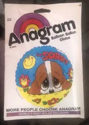 Anagram ~ I’m Sorry ~ Mylar Ballon 18” Vintage 1984 Made In USA