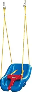 Little Tikes Blue 2-in-1 Snug 'N Secure Swing - Designed for Outdoor Play - Easy Fold T-Bar for Storage and Shoulder Straps to Secure Kids - For Babies and Toddlers Ages 9+ Months
